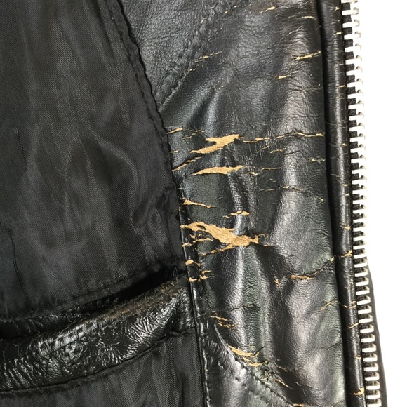 Vintage Buffalo Leather Eagle Patch biker jacket - Picture 6 of 16